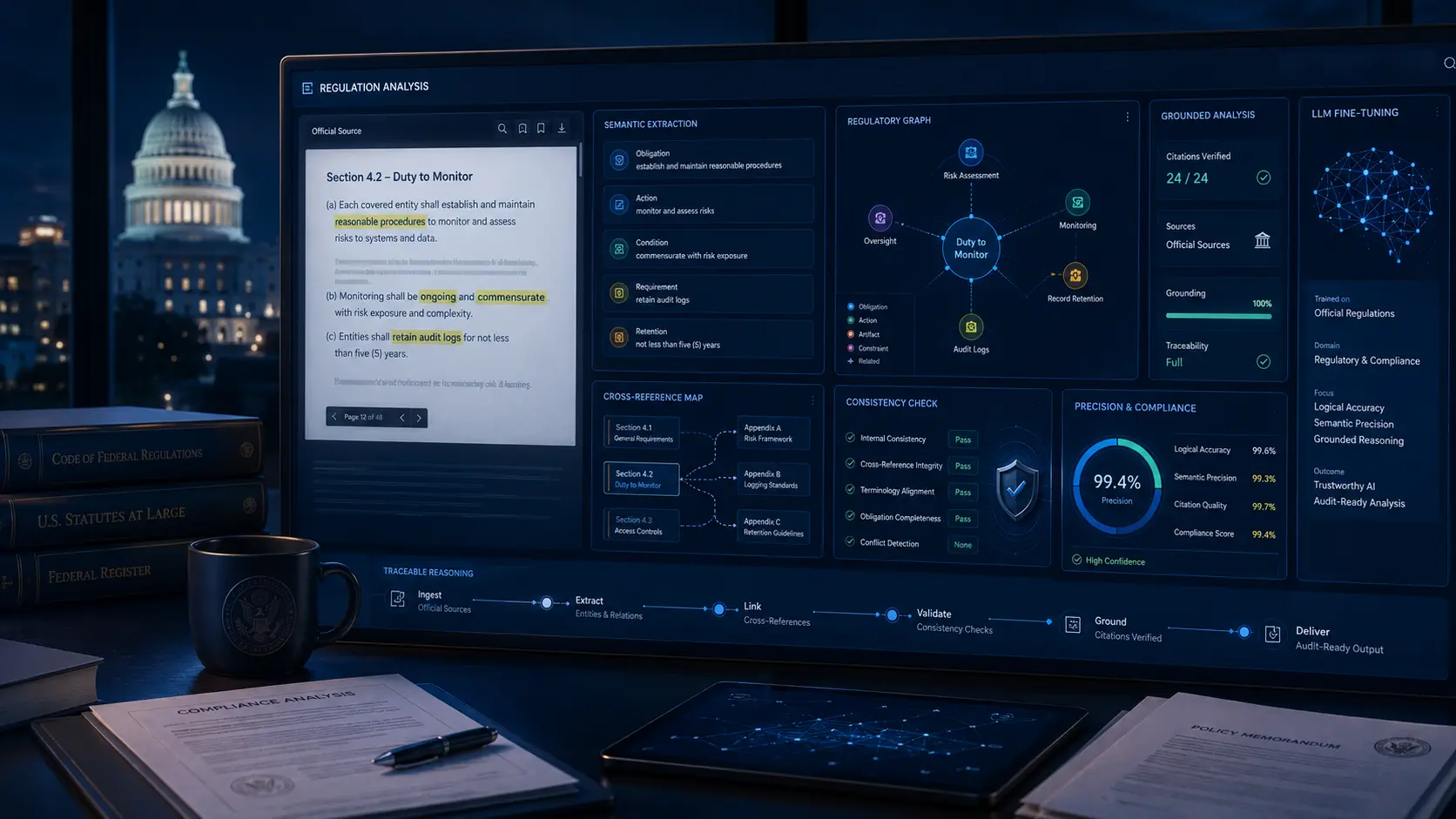 Regulatory AI and Semantics analysis platform